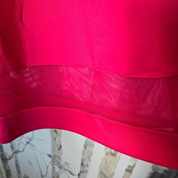 Lane Bryant Pink Mesh Cut Out Elbow Sleeve Dress 18/20P - Picture 3 of 10